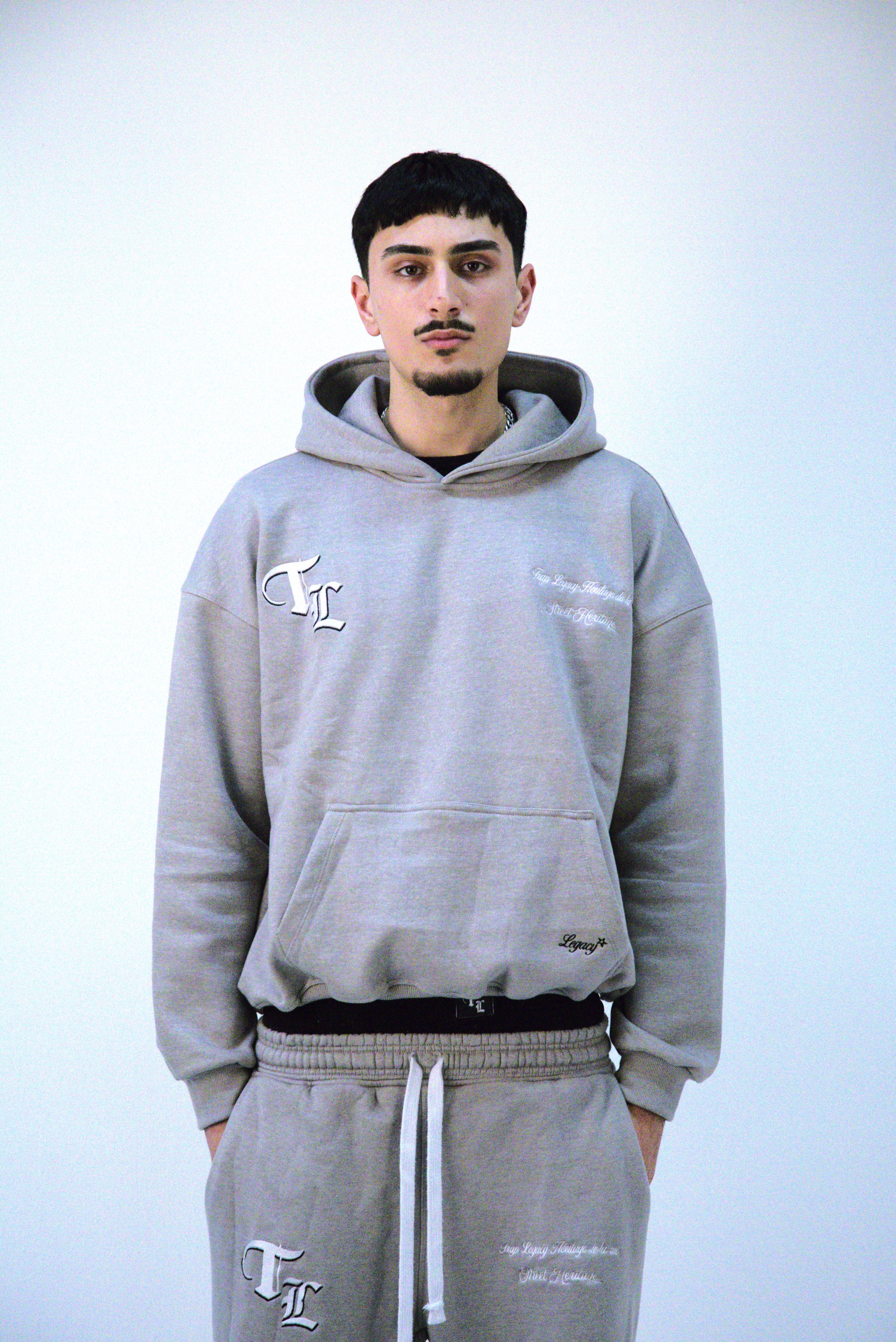 "TL" Heavyweight Grey Hoodie