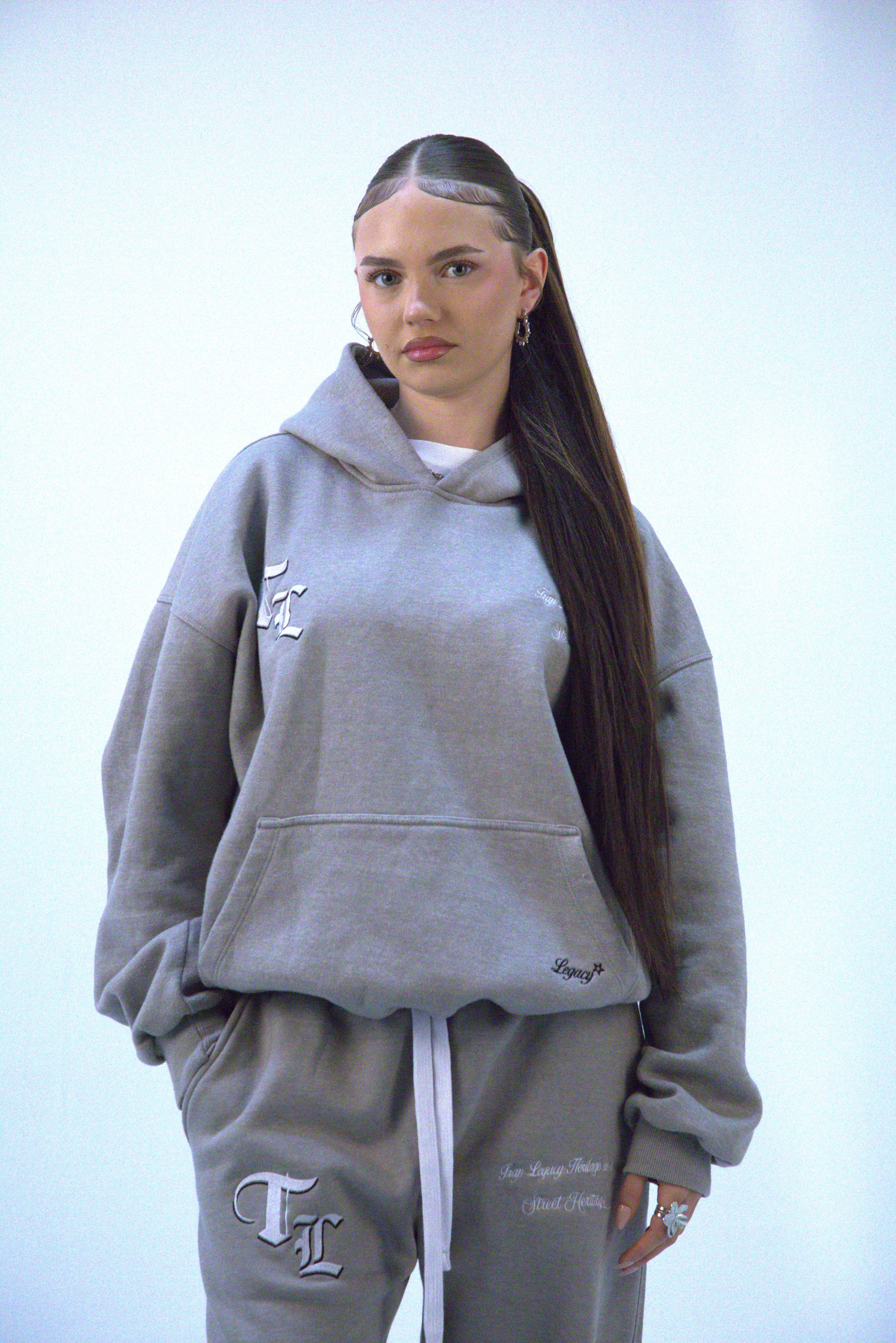 "TL" Heavyweight Grey Hoodie