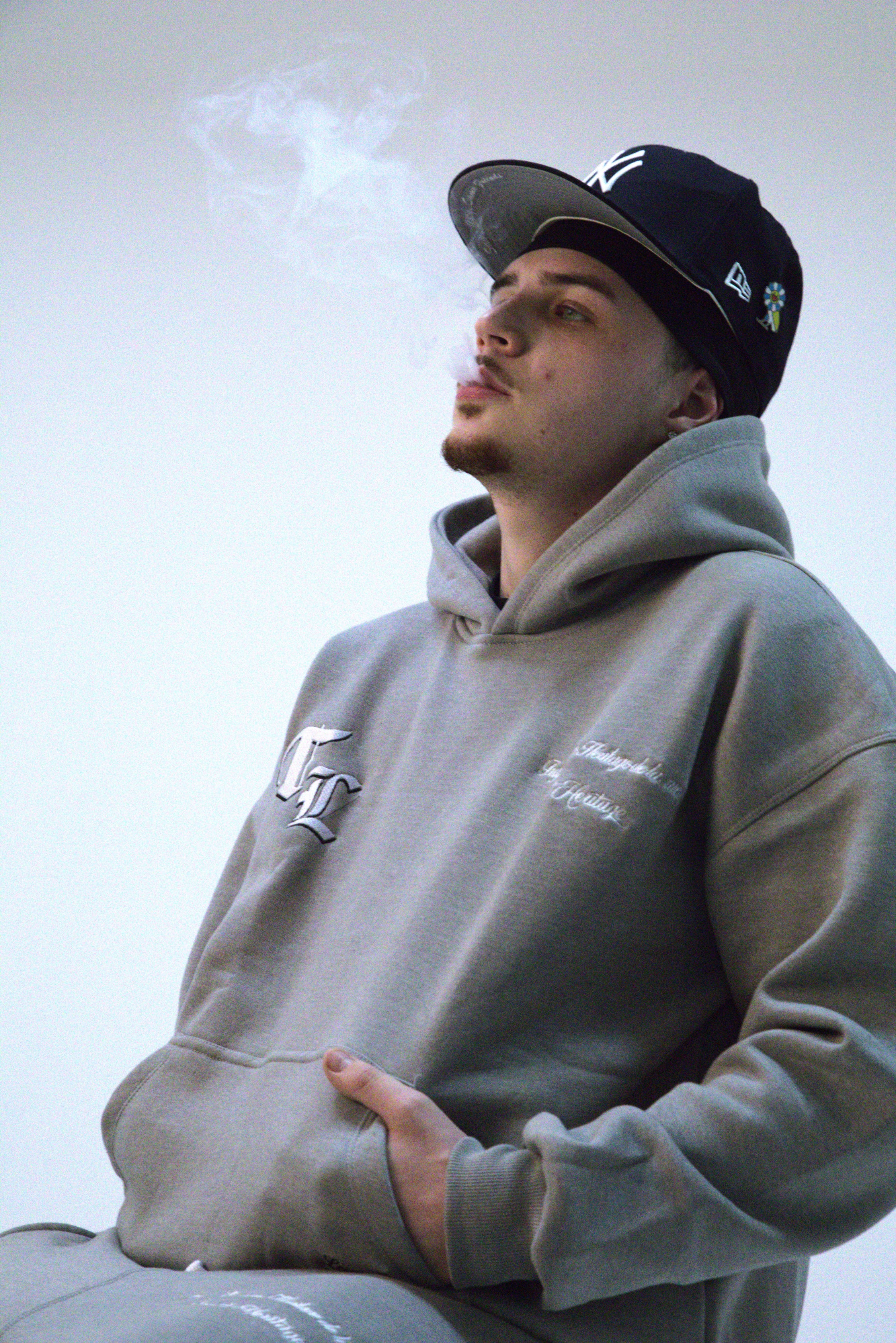 "TL" Heavyweight Grey Hoodie